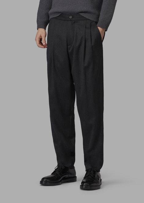 baggy wool trousers