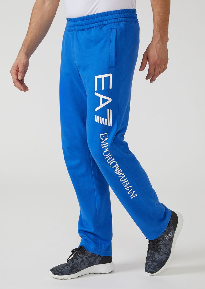 Pantalones deportivos de algodón puro perchado de bebé con logotipo de gran tamaño Pantalones deportivos de algodón puro perchado de bebé con logotipo de gran tamaño