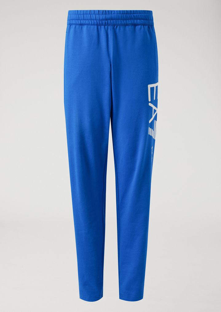 Pantalones deportivos de algodón puro perchado de bebé con logotipo de gran tamaño Pantalones deportivos de algodón puro perchado de bebé con logotipo de gran tamaño