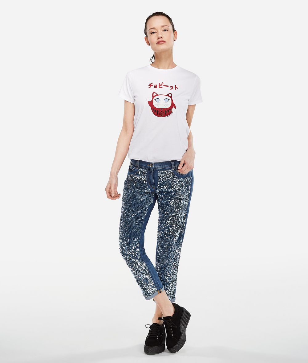 KARL LAGERFELD K/Tokyo Jeans mit Paillettenbesatz Hose Damen f