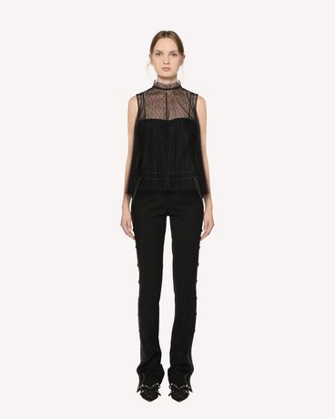 REDValentino Wool gabardine pants with snap buttons