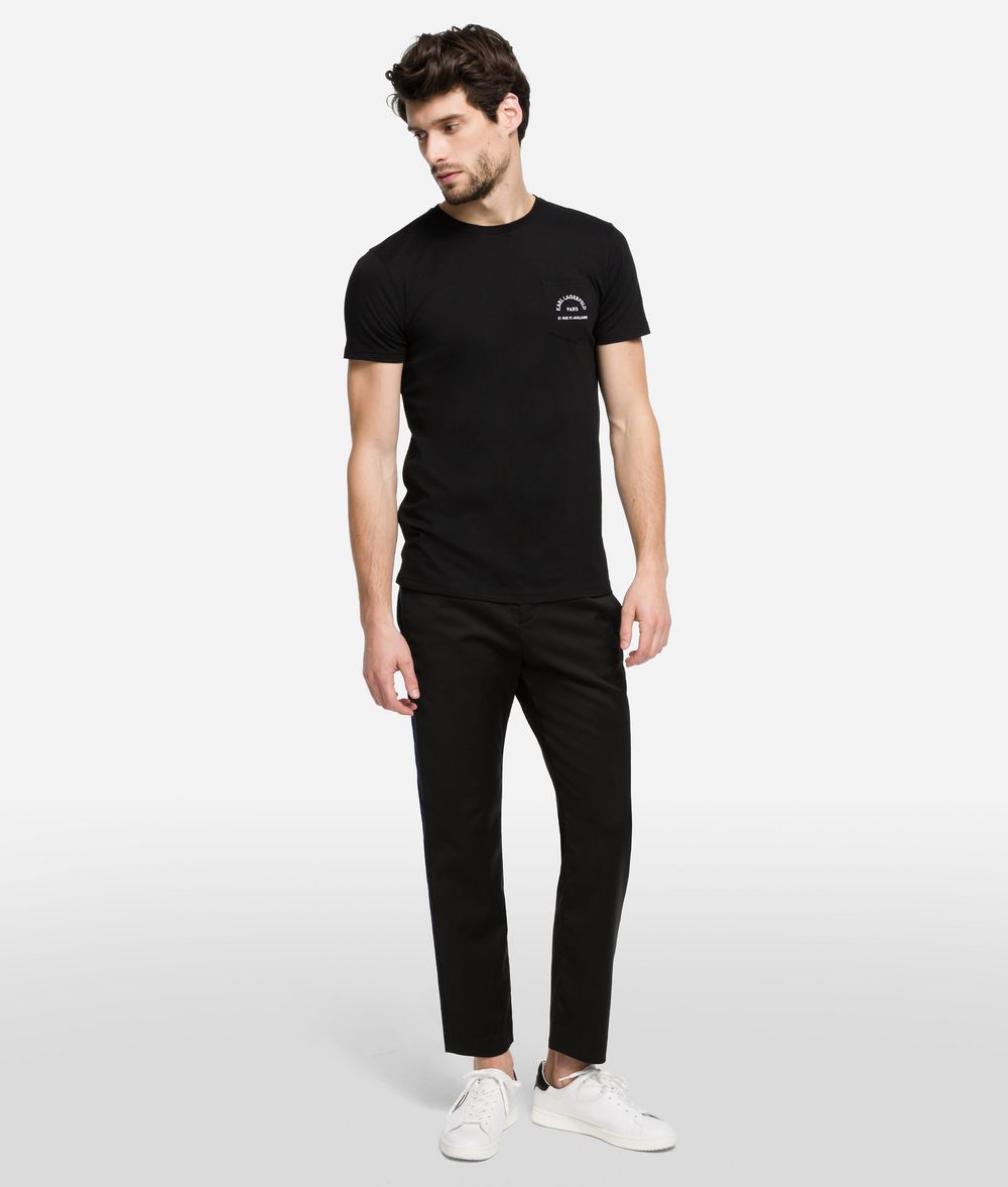 KARL LAGERFELD Wool Chinos with Side Stripe Pants Man f
