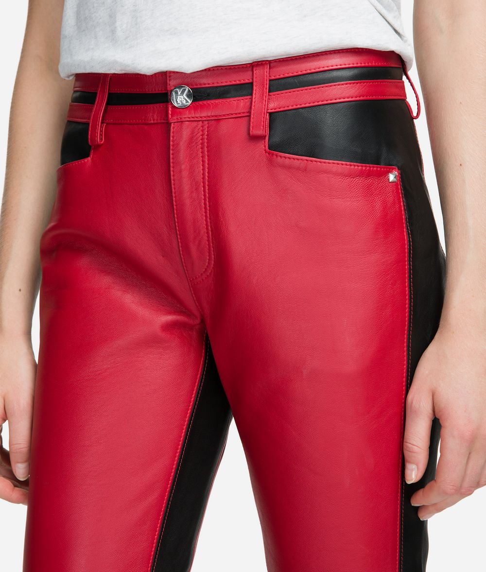 KARL LAGERFELD Cropped Leather Trousers Trousers Woman d