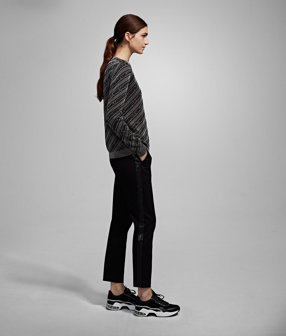 KARL LAGERFELD Ponte di Roma Pants with Logo Tape Pants Woman d