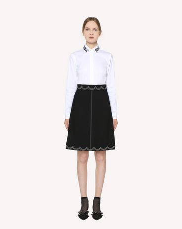 REDValentino Cady Tech skirt with scalloped dotted line embroidery
