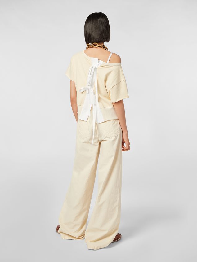 Pants Marni Drawstring pants in washed compact cotton Woman