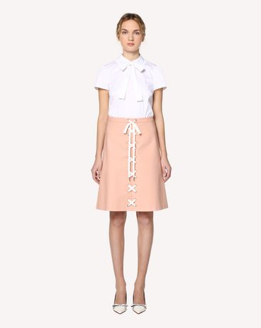REDValentino Stretch cotton skirt with lacing detail