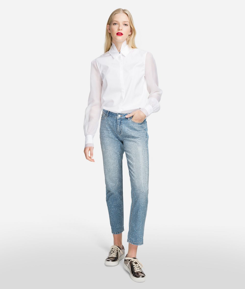 KARL LAGERFELD Sparkle Girlfriend Jeans Pants Woman f