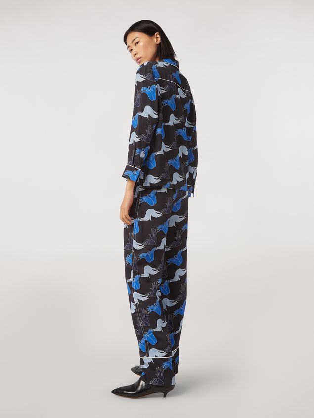 Hose Marni Hose aus Sable-Viskose mit Druck „Prelude“ von Bruno Bozzetto Damen