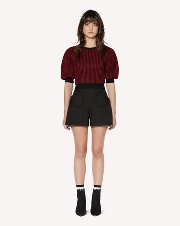 REDValentino Technical tricotine shorts with heart detail