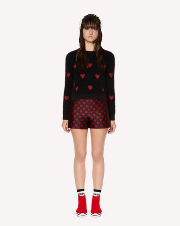 REDValentino Hearts brocade shorts