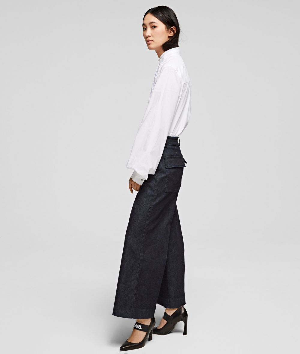 KARL LAGERFELD Tailored Denim Culottes Pants Woman d