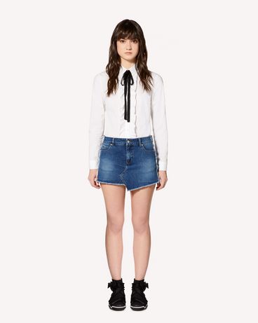 REDValentino Denim shorts with side bands