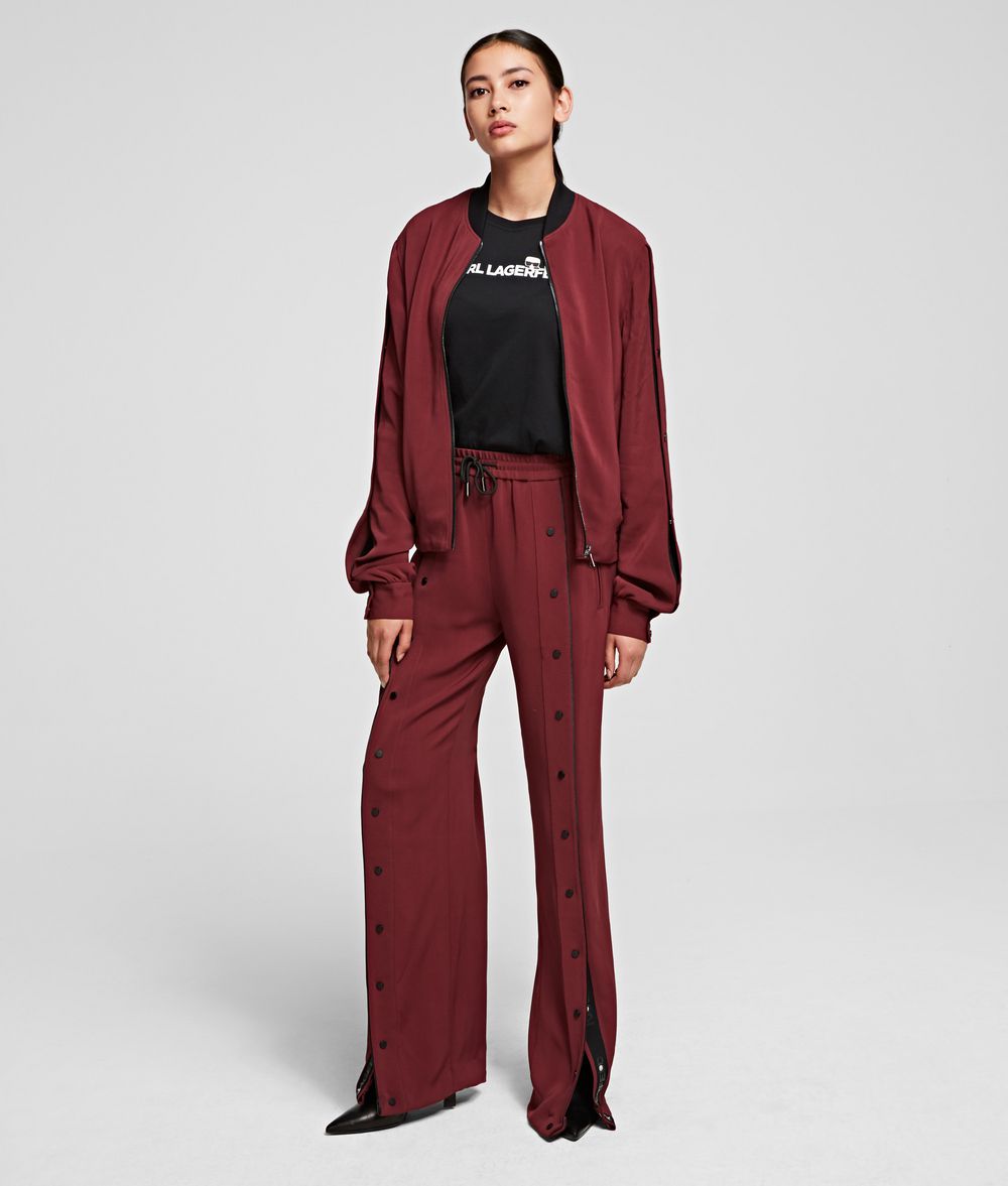 KARL LAGERFELD Wide Leg Snap Pants Pants Woman f