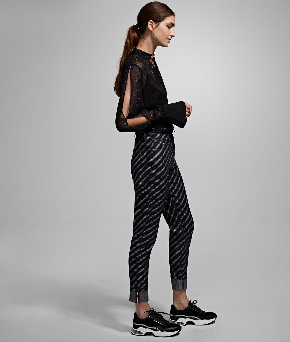 KARL LAGERFELD Logo Girlfriend Denim Pants Woman d