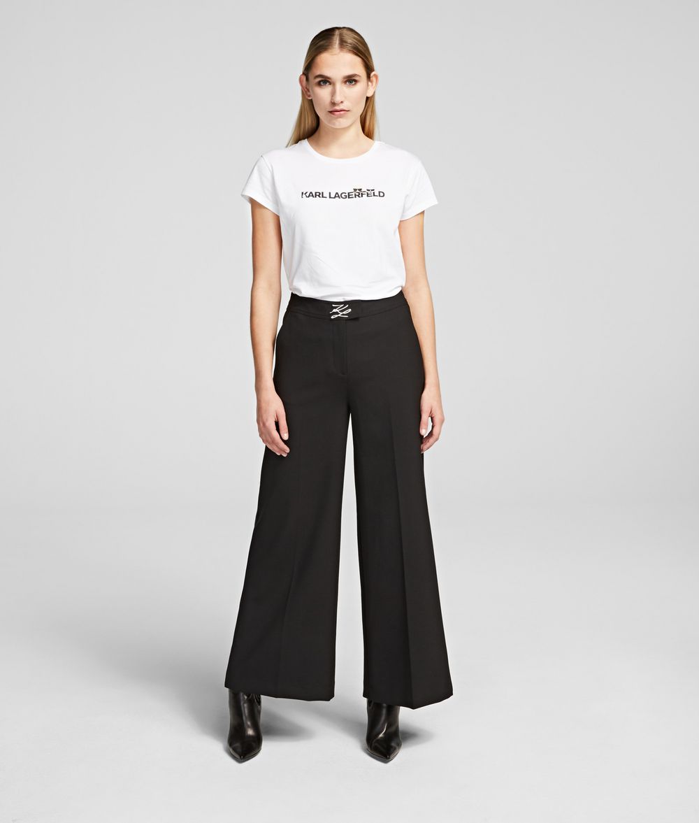 KARL LAGERFELD Piqué Culottes Pants Woman f