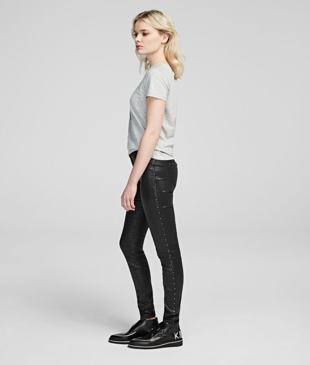 KARL LAGERFELD Karl's Treasure Studded Jeans Pants Woman d