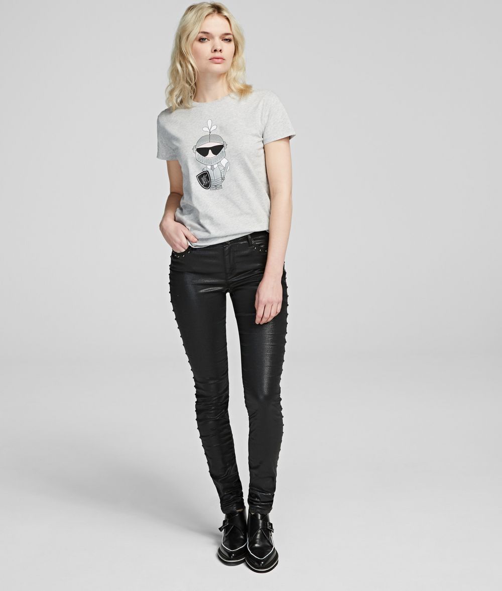 KARL LAGERFELD Karl's Treasure Studded Jeans Pants Woman f