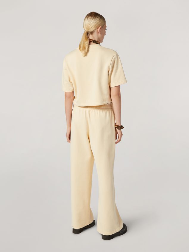 Trouser Marni Trousers in compact cotton with elasticized waist and piping Woman