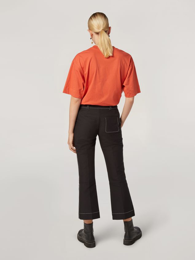 Hose Marni Hose aus Baumwollcady mit Kontrastnähten Damen