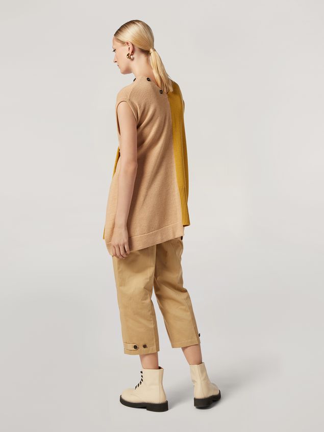 Trouser Marni Trousers in cotton and linen drill with belted bottom Woman