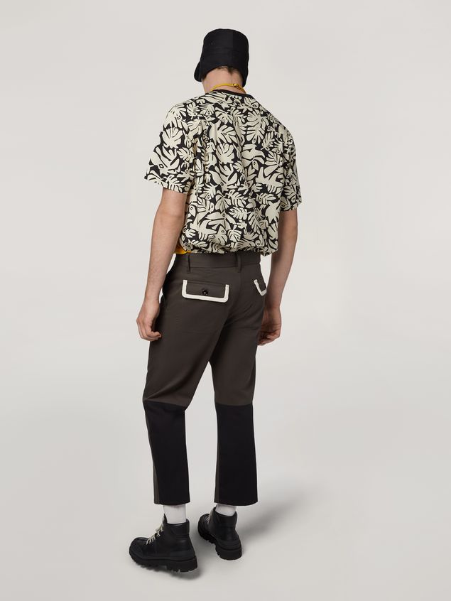 Trouser Marni Trousers in workwear gabardine with contrast inserts Man