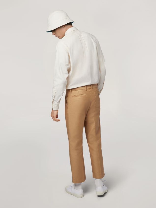Trouser Marni Trousers in compact cotton satin brown Man