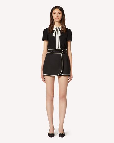 REDValentino Cotton cady shorts with contrast details