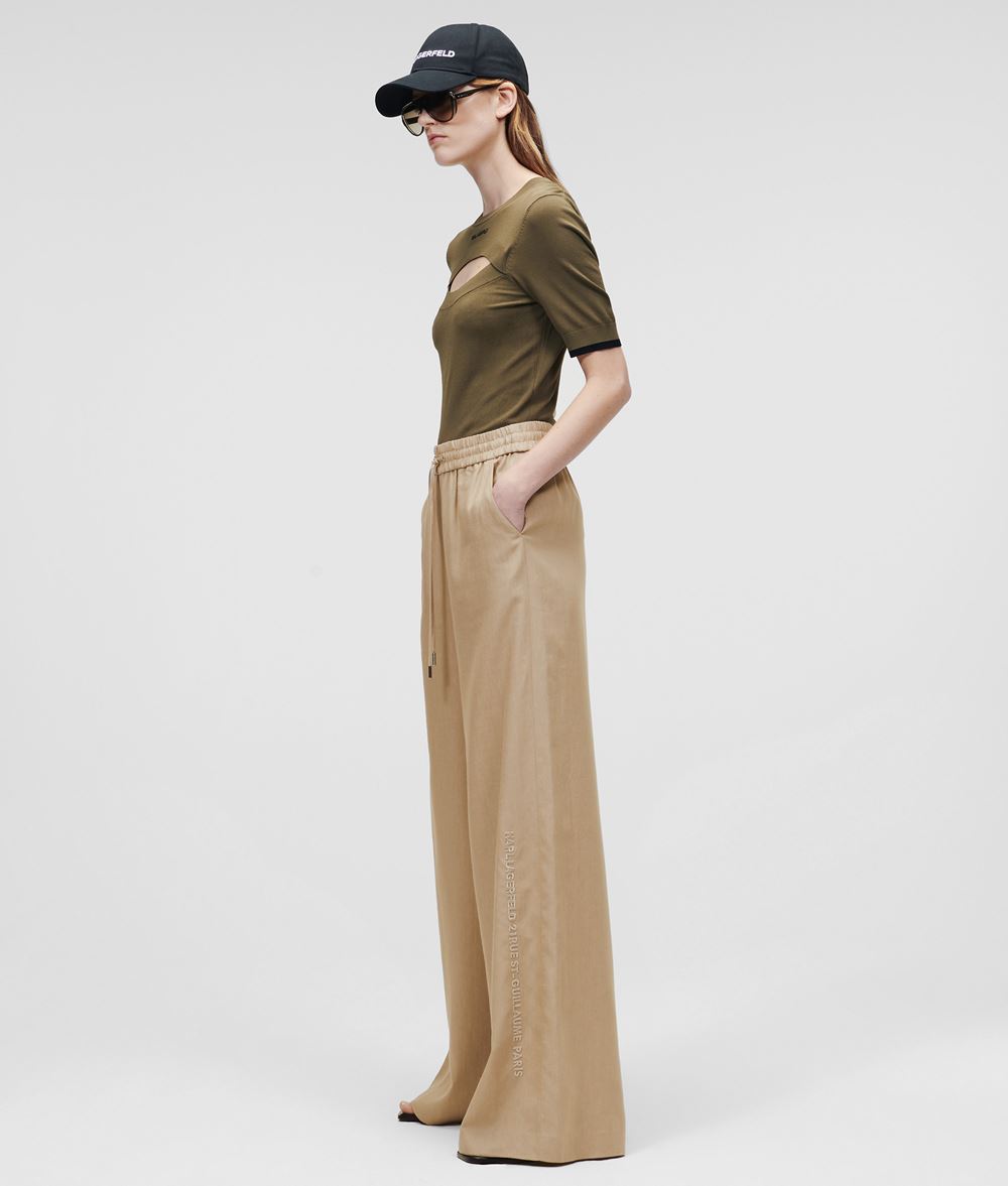 Wide Leg Linen Trousers | Karl 