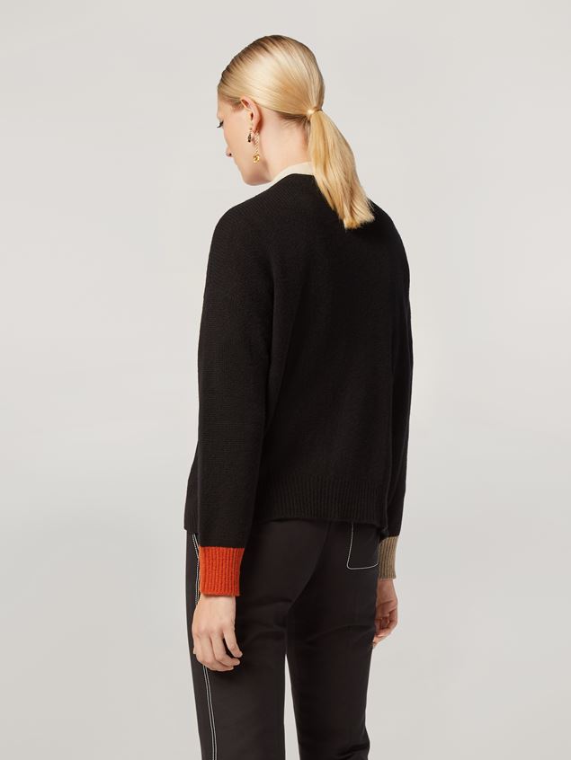 Cardigan Marni Cardigan in cashmere with contrast buttoning and cuffs Woman