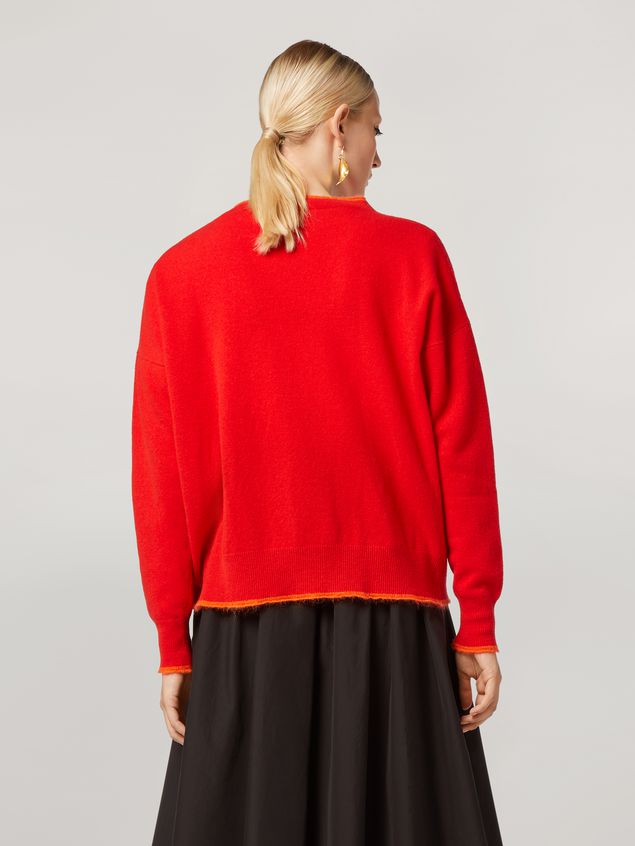 Cardigan Marni Cardigan in shetland and mohair wool with contrast piping Woman