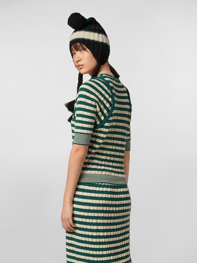 Medium Sleeve Jumper Marni WANDERING IN STRIPES striped-knit wool sweater with embossed effect Woman