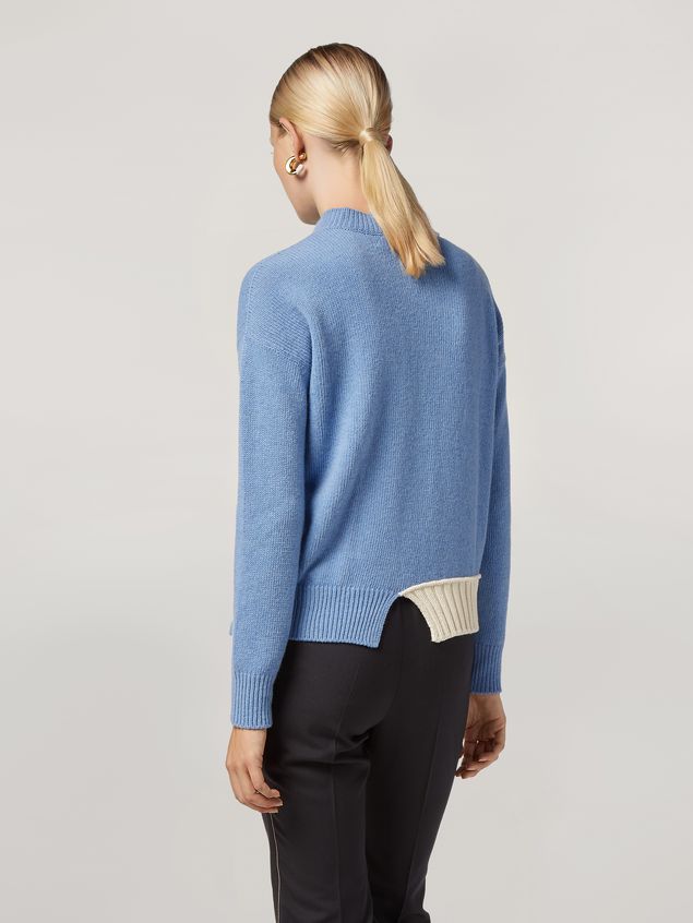 Medium Sleeve Jumper Marni Wool knit with contrasting-coloured cotton detailing Woman
