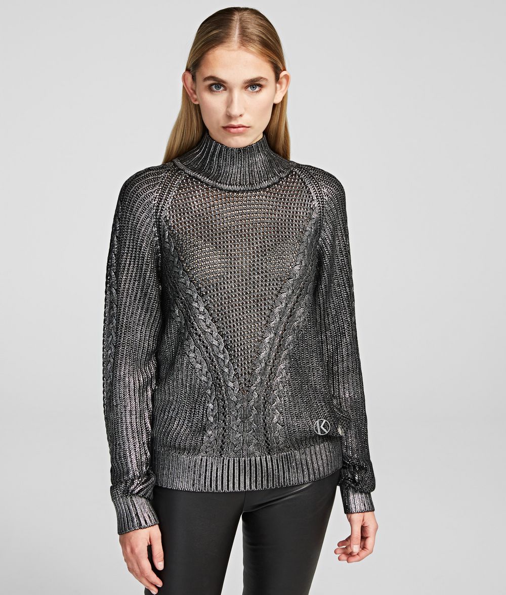 KARL LAGERFELD Coated Sweater Sweater Woman f