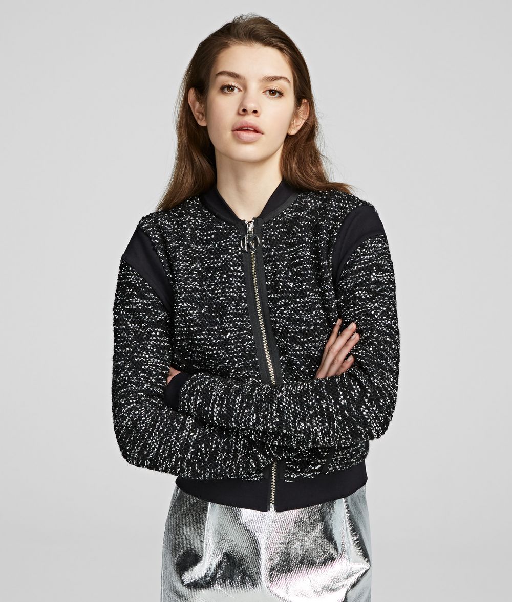 KARL LAGERFELD Lurex Cardigan Sweater Woman f