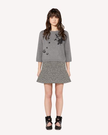 REDValentino Floral Tapestry embroidered wool blend sweater