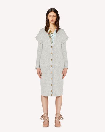 REDValentino Ruffle detail alpaca maxi cardigan
