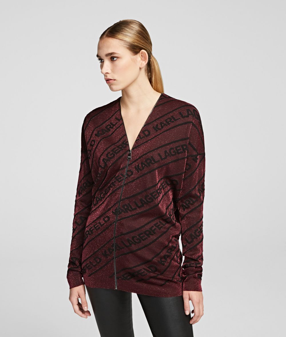KARL LAGERFELD Logo Lurex Cardigan Cardigan Woman f