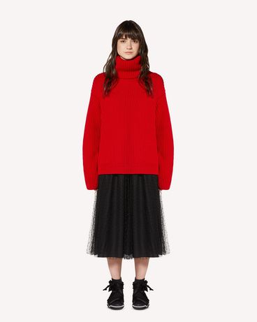 REDValentino “Red Ladies”嵌花羊毛毛衣