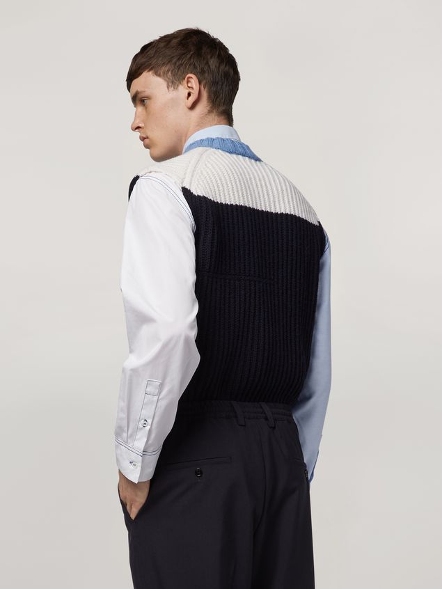 Long Sleeve Jumper Marni Color-block virgin wool knit Man