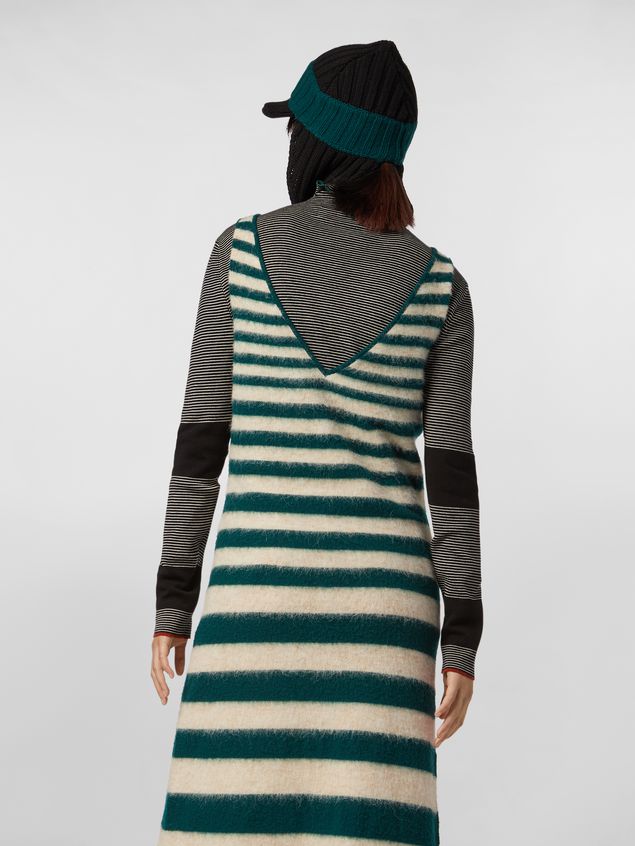Medium Sleeve Jumper Marni WANDERING IN STRIPES thin-striped wool turtleneck knit black Woman