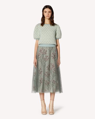 REDValentino Angora knit top with lurex diamonds jacquard