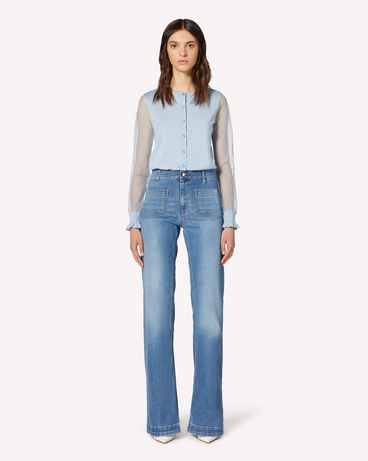 REDValentino Cardigan en cachemire, soie et tulle au point d’esprit