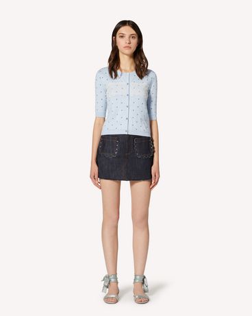REDValentino Cardigan in lana con pois glitter