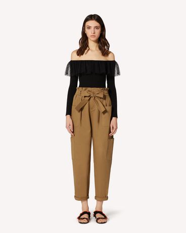 REDValentino Stretch viscose and point d'esprit tulle sweater