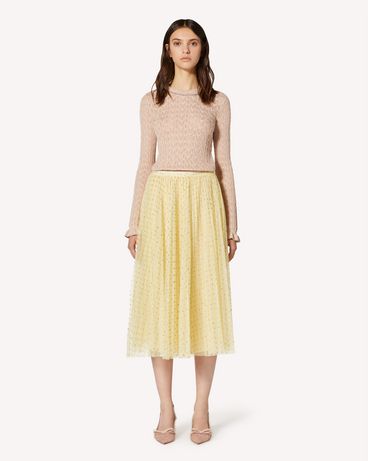 REDValentino Cotton lurex sweater with à-jour embroidery