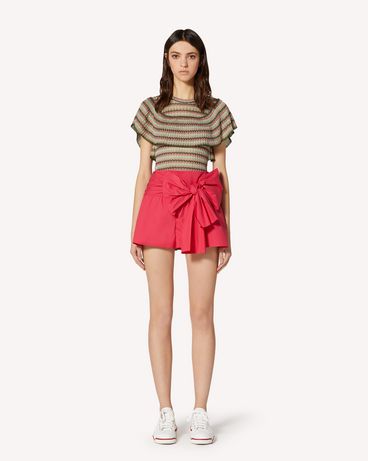 REDValentino Striped lurex sweater with flounce