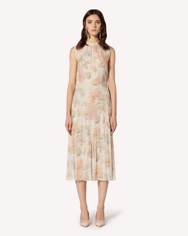 REDValentino Evanescent Flowers printed lamé viscose dress