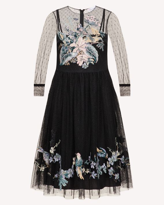 red valentino embroidered dress