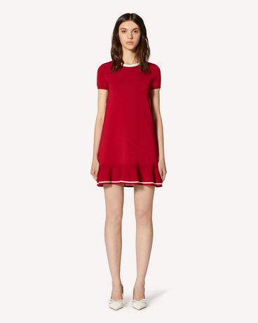 REDValentino Flounced stretch viscose knit dress